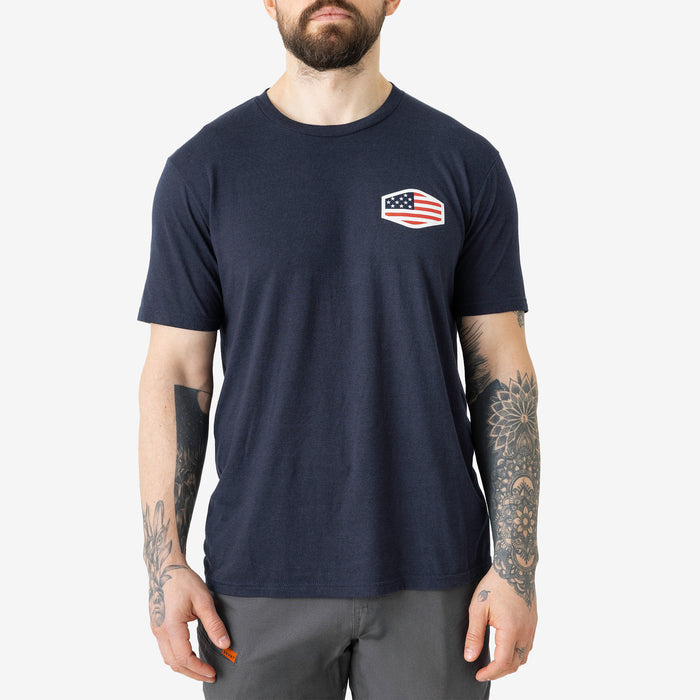 Front of the limited edition BRUNT high quality t-shirt in dark navy