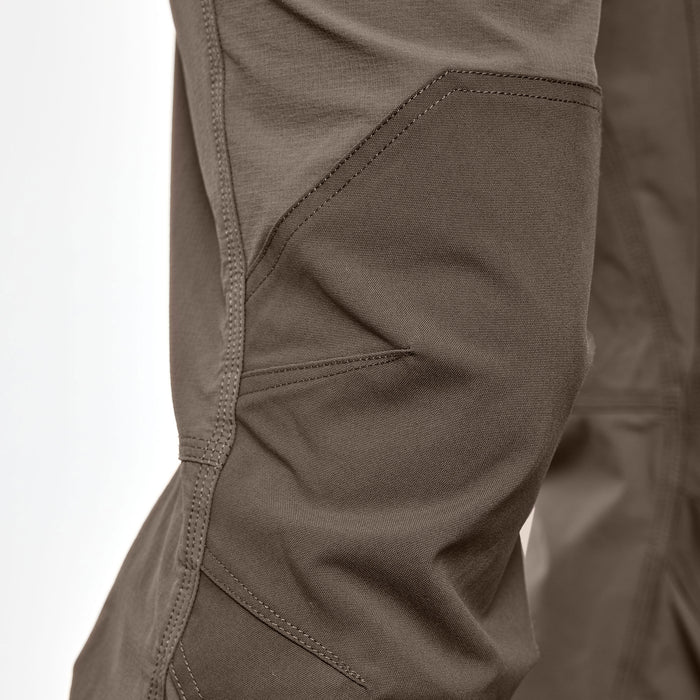 View 2 articulated, double layer knee of BRUNT water resistant durable breathable work pant in brown * 1