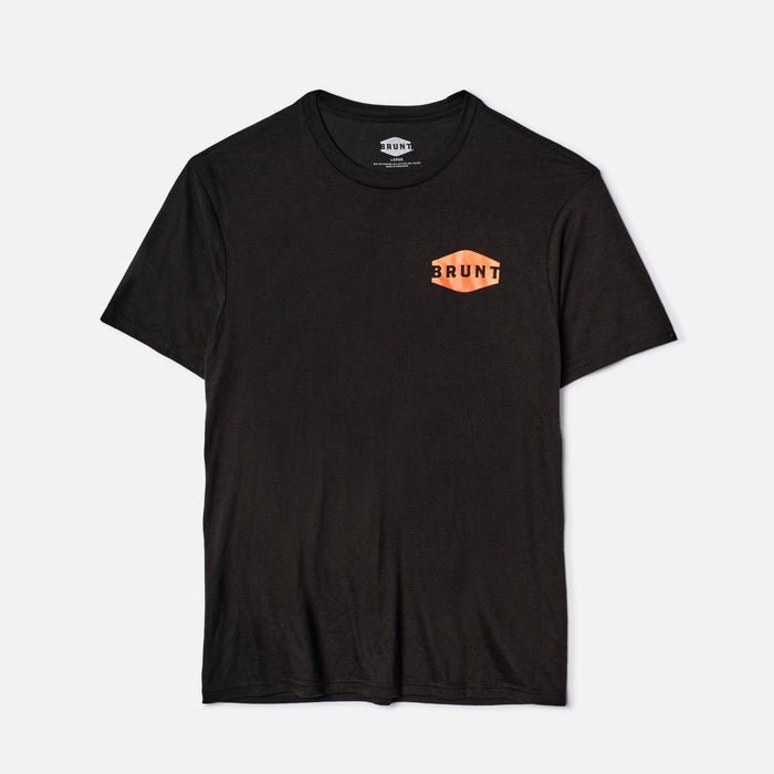 Front of the BRUNT high quality t-shirt in black with couple two tree graphic on back * 1