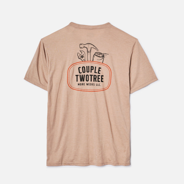View 1 back of the BRUNT high quality t-shirt in desert tan with couple two tree graphic on back * 0