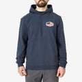Front of the limited edition BRUNT comfortable all-season levin work hoodie in dark navy