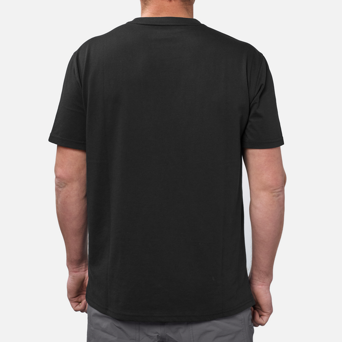 Back of the BRUNT high quality short sleeve pocket tee in black * 0
