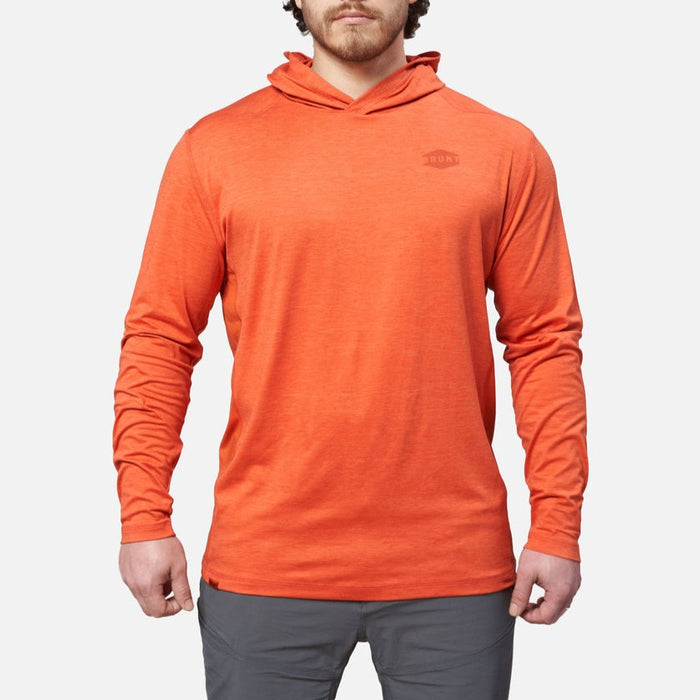 View 1 front of the BRUNT lightweight mckenna sun hoodie with UPF protection in BRUNT orange * 1