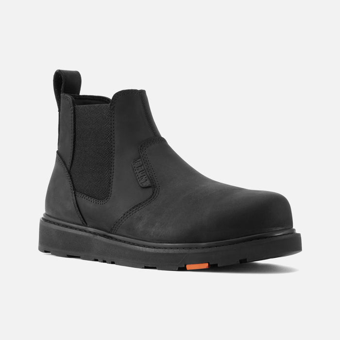 45 degree angle of the right BRUNT 6 inch water-resistant slip-on ohman work boot in black * 1