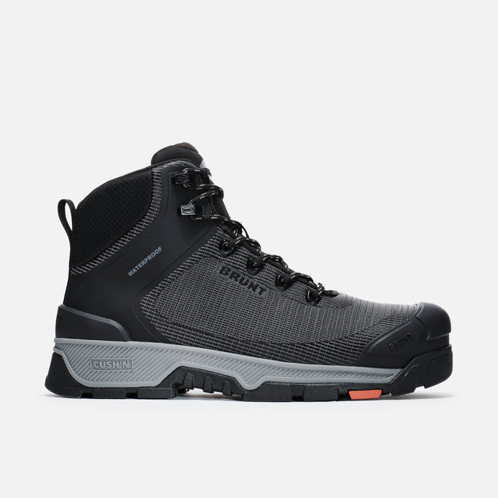 View 1 right side of the BRUNT 6 inch lightweight 90 degree heel work boot in black