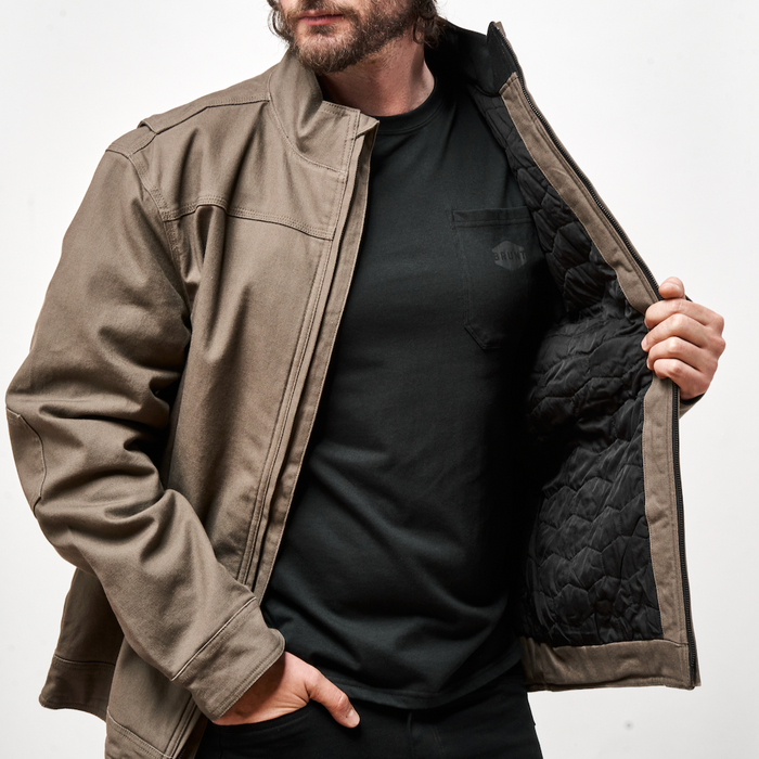 Front of the BRUNT utility scott work jacket in brown * 0