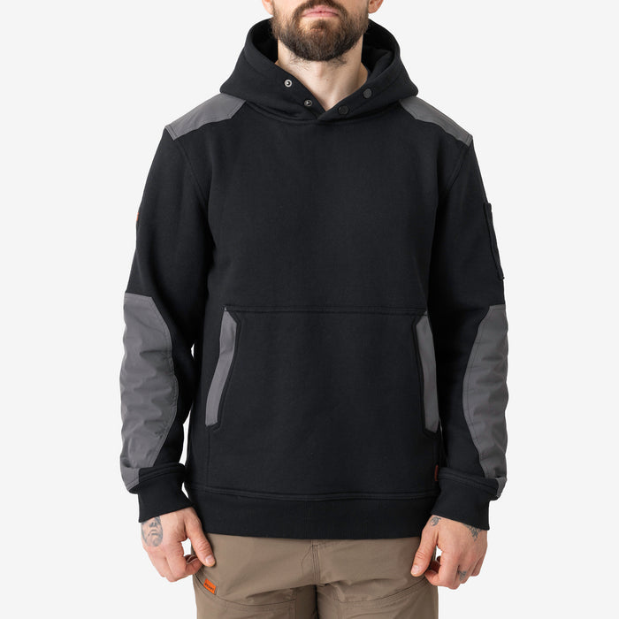 BRUNT water resistant heavy duty shevlin work hoodie in black/charcoal