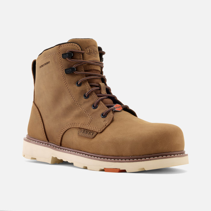 View 2 45 degree angle of the right BRUNT 6 inch waterproof sullivan work boot in brown * 0