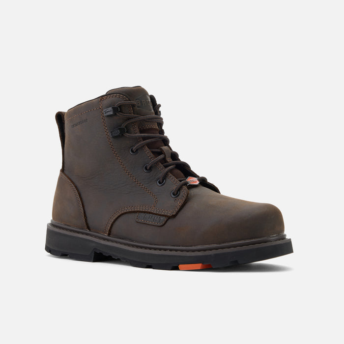 View 2 45 degree angle of the right BRUNT 6 inch waterproof sullivan work boot in dark brown * 1