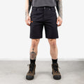 Front of the BRUNT 9 inch water resistant stretch work short in black