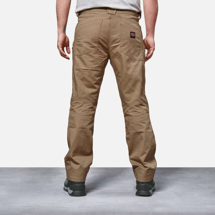 Back of BRUNT water resistant double-knee torra hd work pant in tan * 0