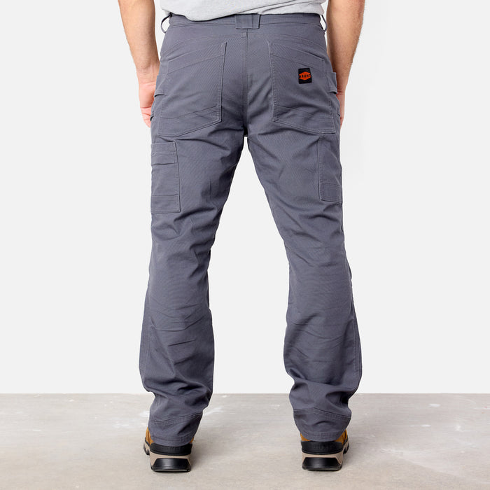 Back of BRUNT water resistant double-knee torra hd utility work pant in charcoal * 0
