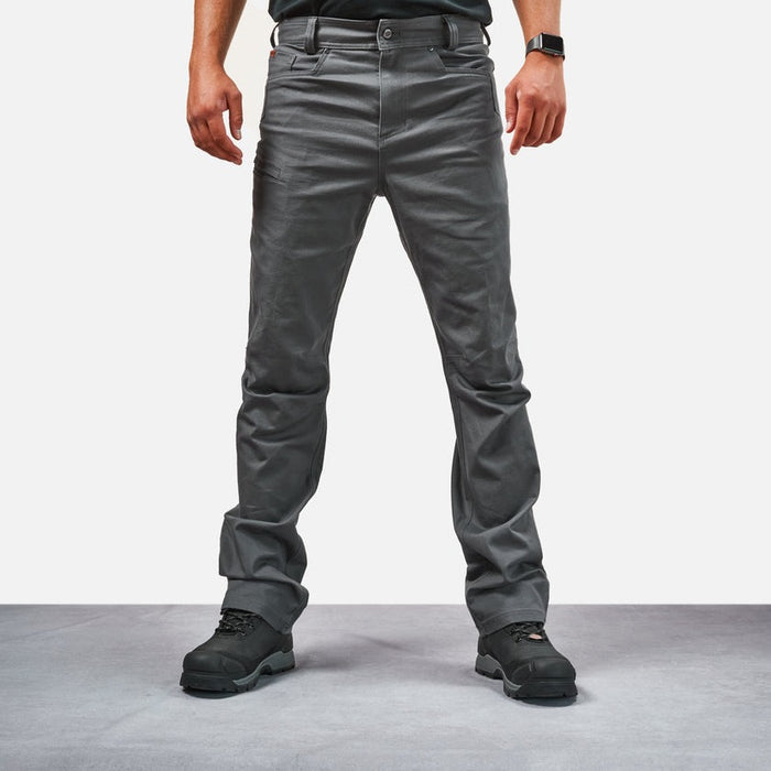 View 1 front of BRUNT water resistant stretch torra work pant in charcoal * 3