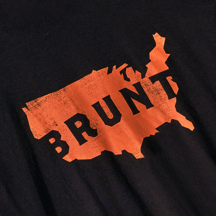 View 2 graphic of the BRUNT high quality t-shirt in black with USA map graphic on front * 0
