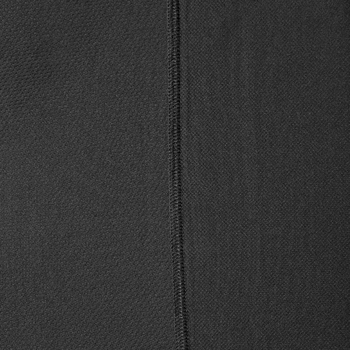 Close up of ventilation panel of the BRUNT lightweight breathable ventilated tech polo with UPF protection in black * 0