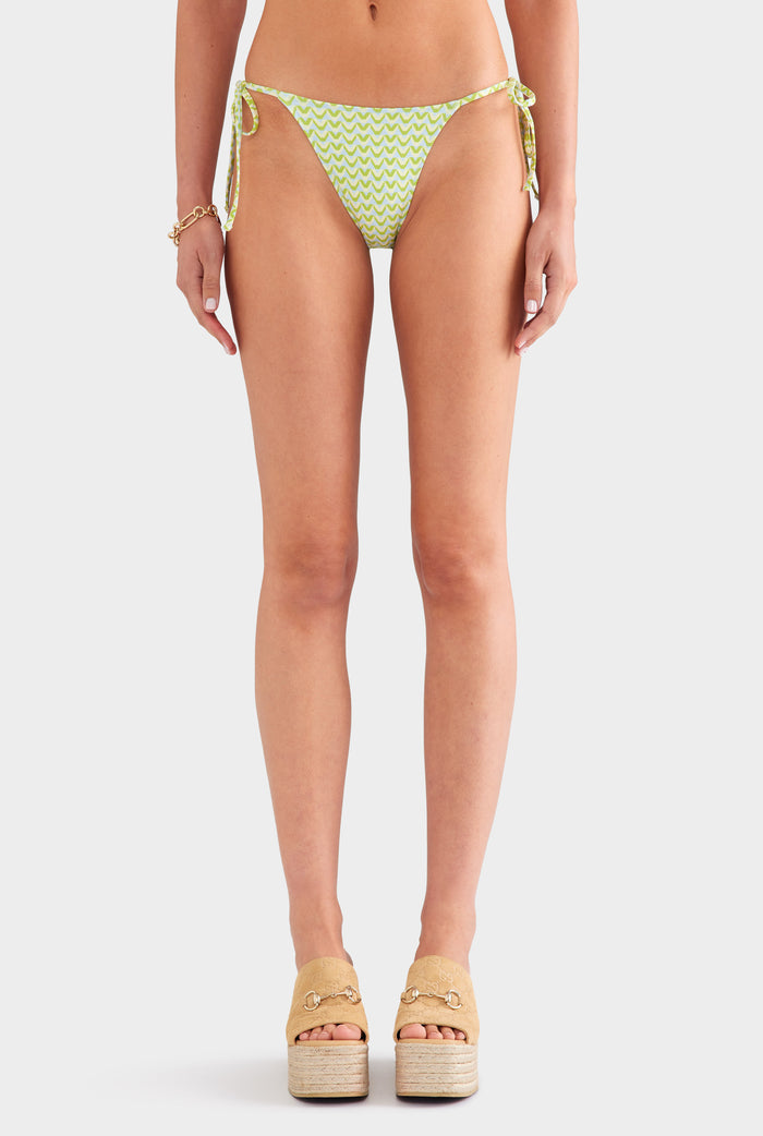 Tie Side Bikini Brief - Blue/Green/Yellow V Monogram