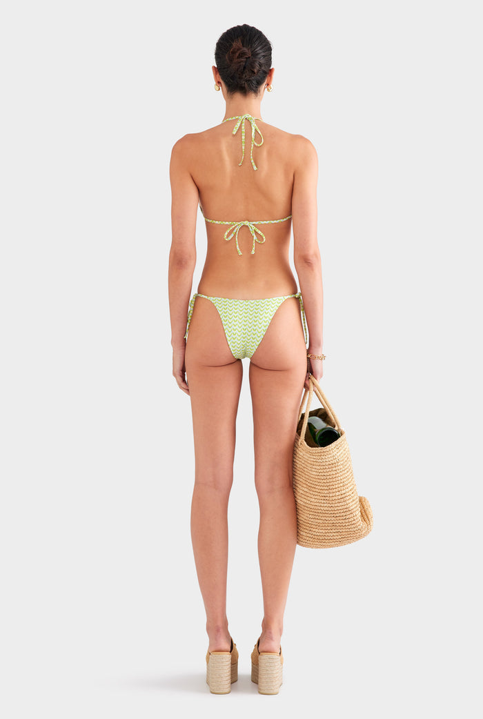 Tie Side Bikini Brief - Blue/Green/Yellow V Monogram