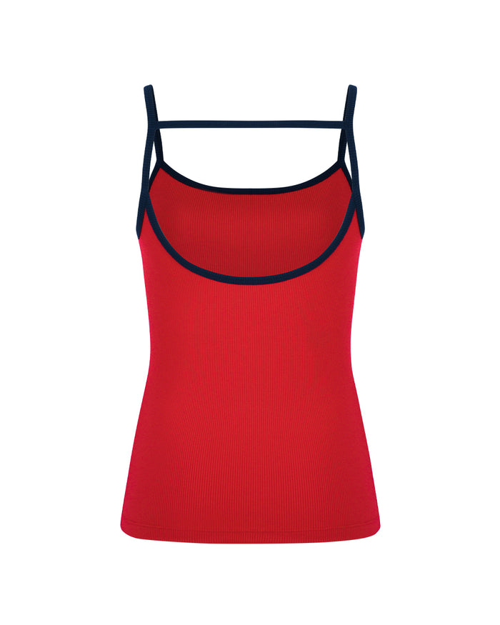 TILLY TOP RED & NAVY COMBO