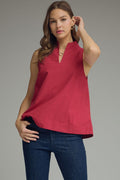 Top Of The List Sleeveless Top in Ruby Red