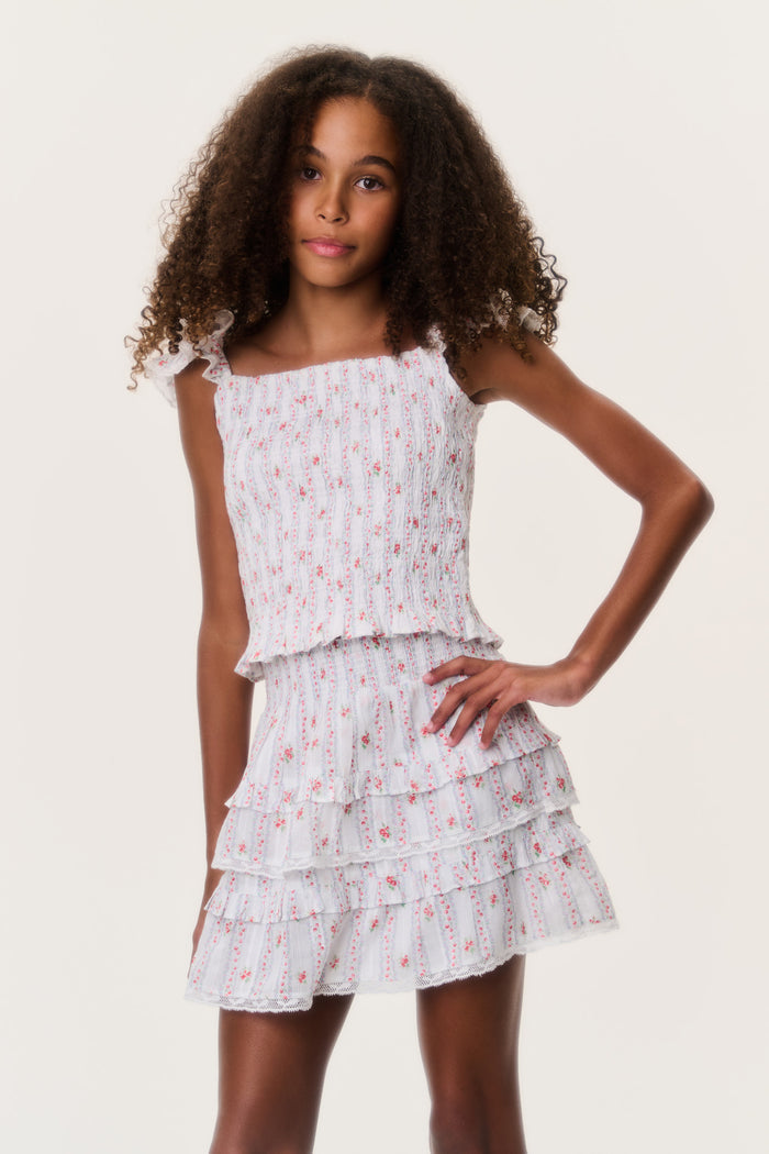 Tween Cherry Stripe Billie Skirt