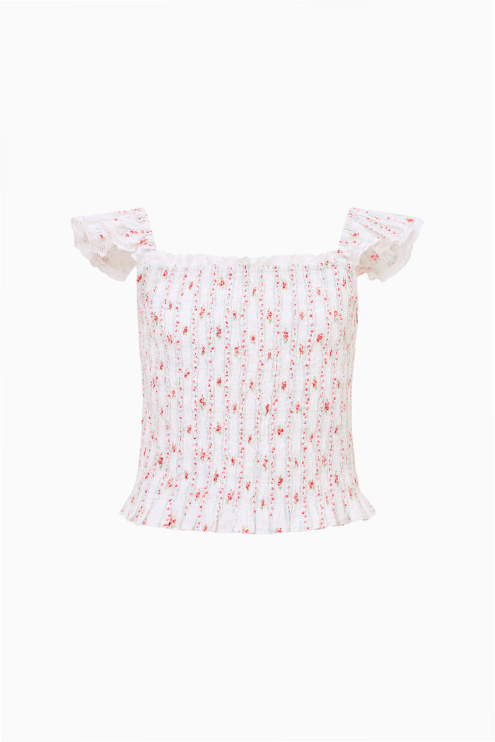 Tween Cherry Stripe Caspia Top