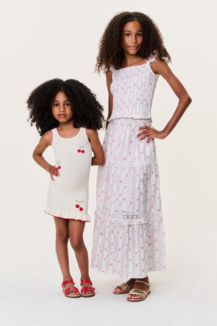 Tween Cherry Stripe Colina Skirt