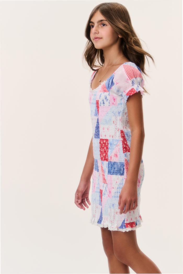 Tween Solier Patchwork Mini Dress
