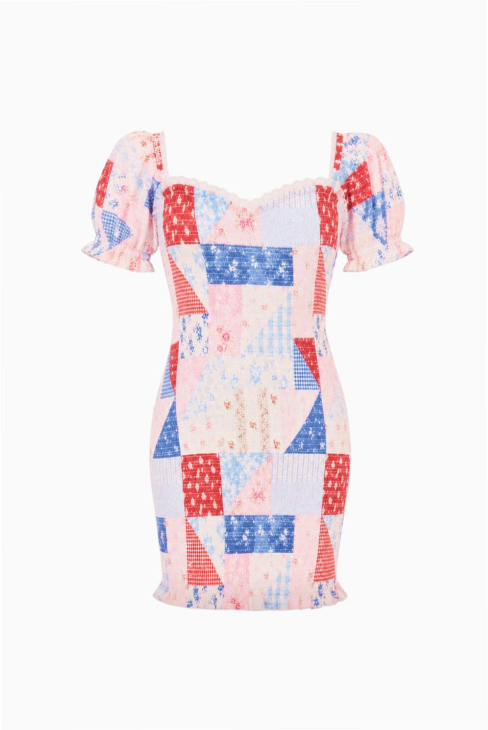 Tween Solier Patchwork Mini Dress