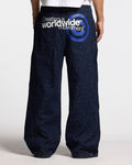 TWISTED JEANS V3 BLACK - dark navy baggy jeans, back view on male model - Cold Culture #man