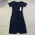 V-neck drawstring ruffled dress