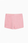 Veluna Terry Stripe Mini Shorts
