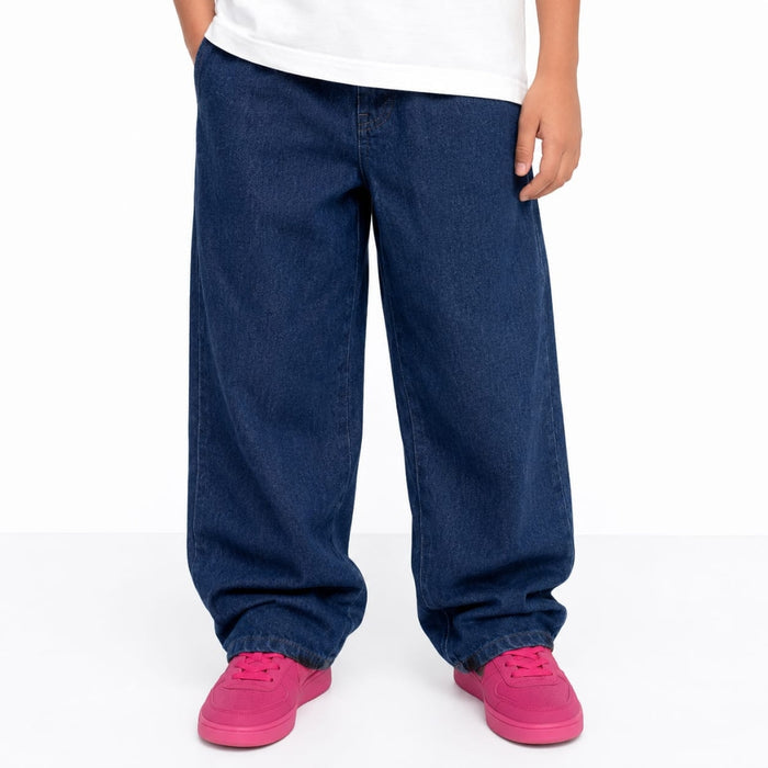 VITAMINS BLUE BARREL FIT DENIM PANTS