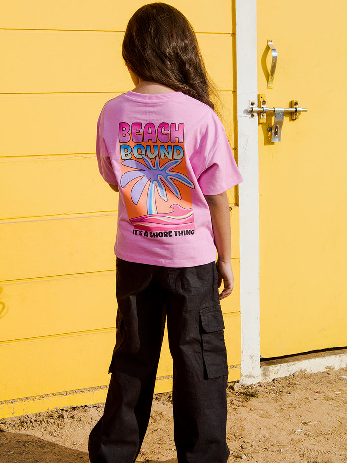 VITAMINS BOXY FIT T-SHIRT WITH BEACH BOUND BACK FRONT GRAPHIC