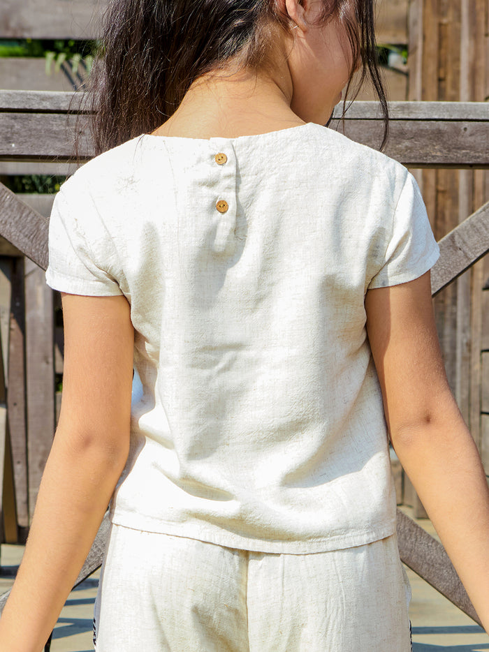 VITAMINS EMBROIDERED MATCHING TOP