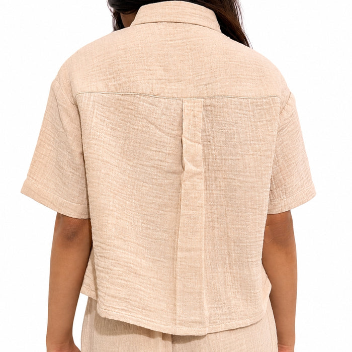 VITAMINS FLORAL EMBROIDERED BOXY FIT MATCHING TOP