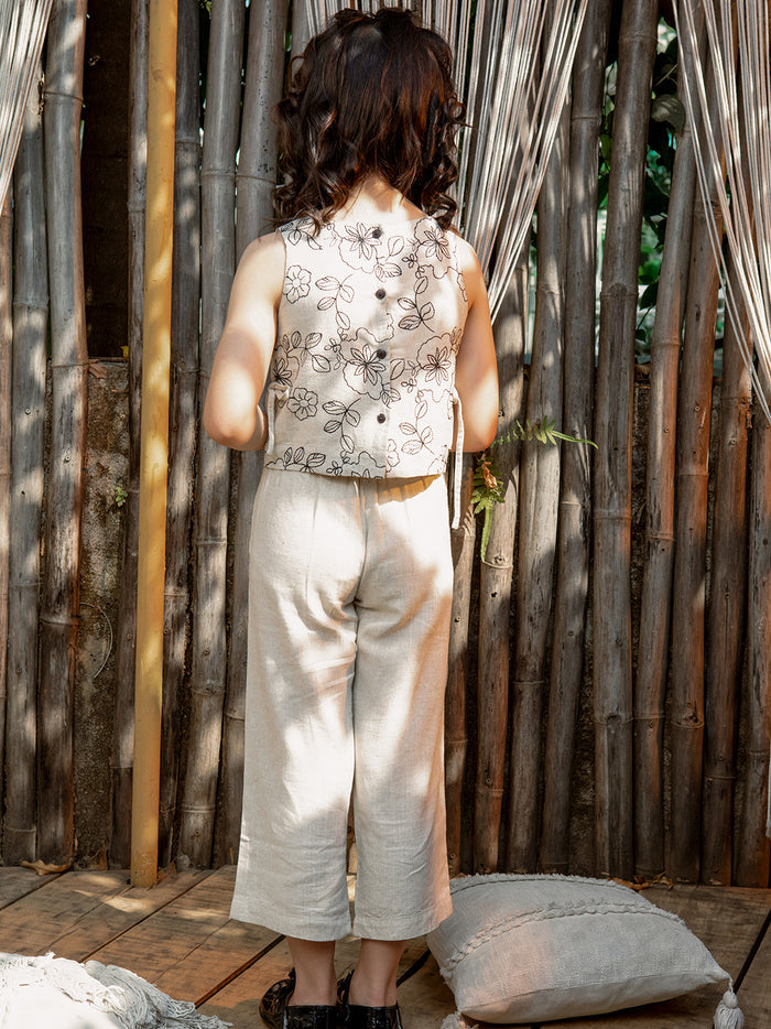 VITAMINS FLORAL EMBROIDERED MATCHING TOP