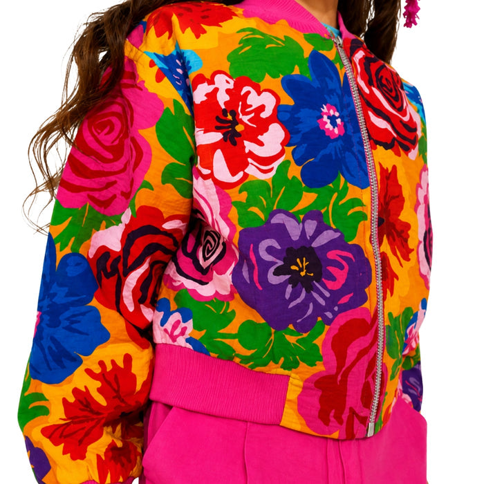 VITAMINS FLORAL PRINTED BOMBER JACKET MATCHING TOP