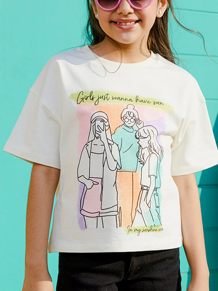 VITAMINS GIRLS JUST WANNA HAVE SUN BOXY FIT T-SHIRT
