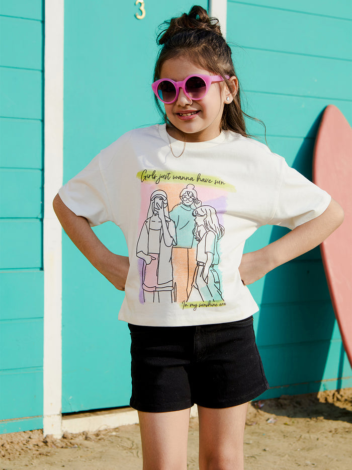 VITAMINS GIRLS JUST WANNA HAVE SUN BOXY FIT T-SHIRT