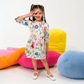 VITAMINS ROUND NECK ALINE FIT FLORAL DRESS
