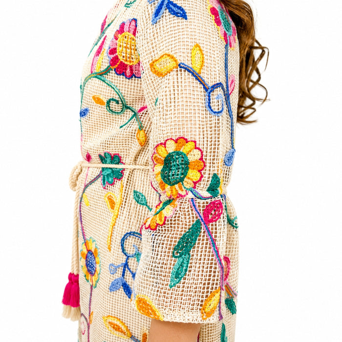 VITAMINS ROUND NECK ALINE FIT FLORAL DRESS