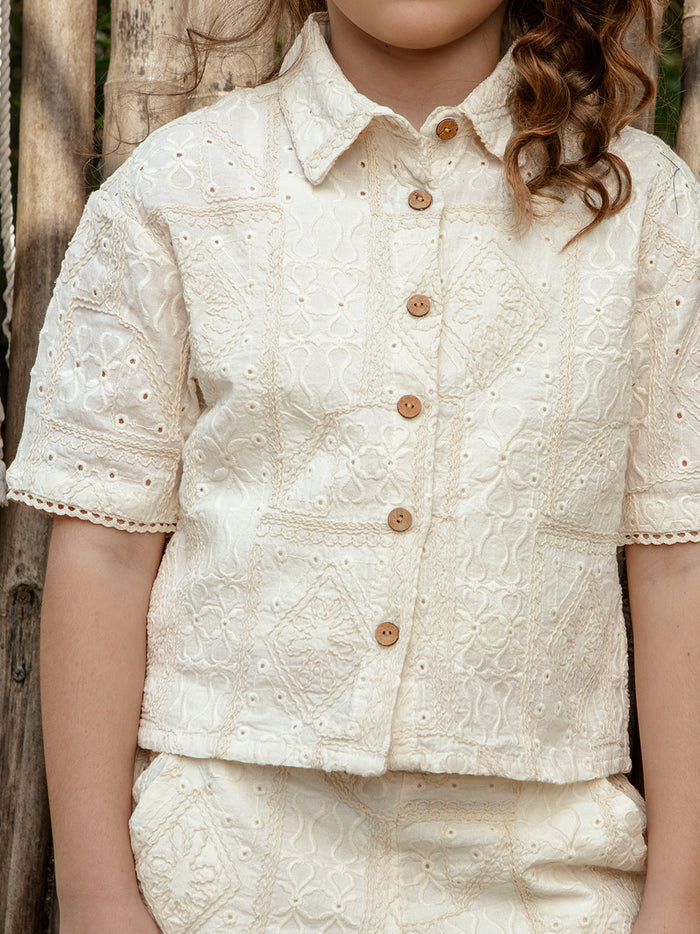 VITAMINS SCHIFFLI EMBROIDERD MATCHING TOP