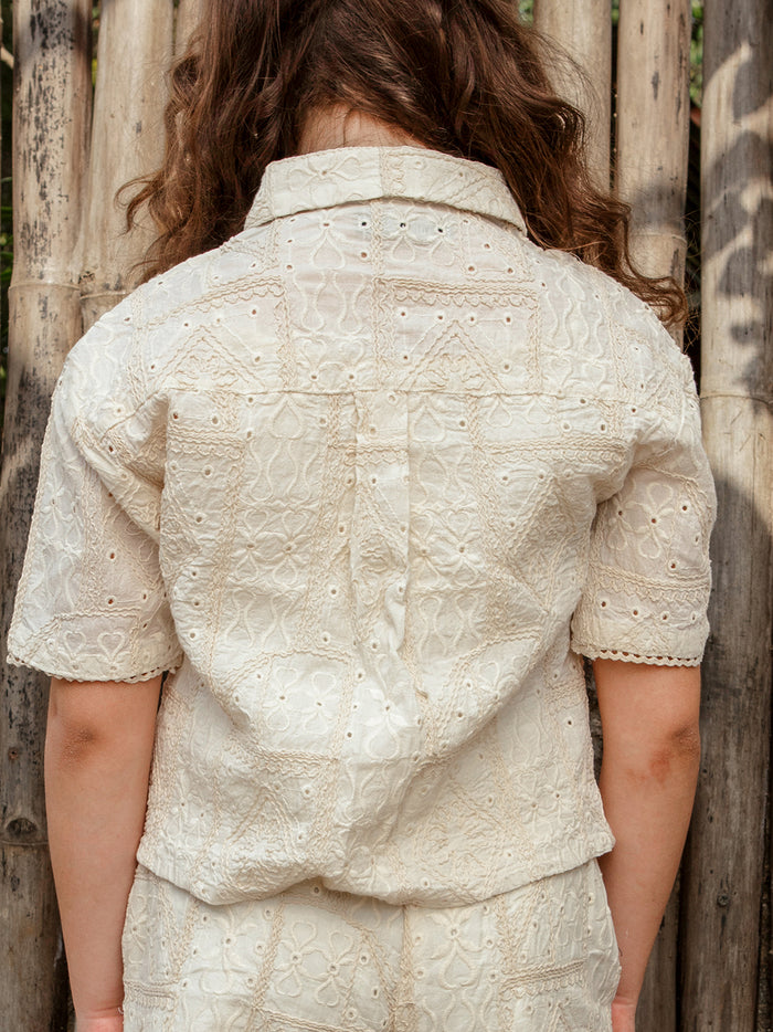 VITAMINS SCHIFFLI EMBROIDERD MATCHING TOP