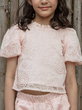 VITAMINS SELF FLORAL EMBROIDERED MATCHING TOP