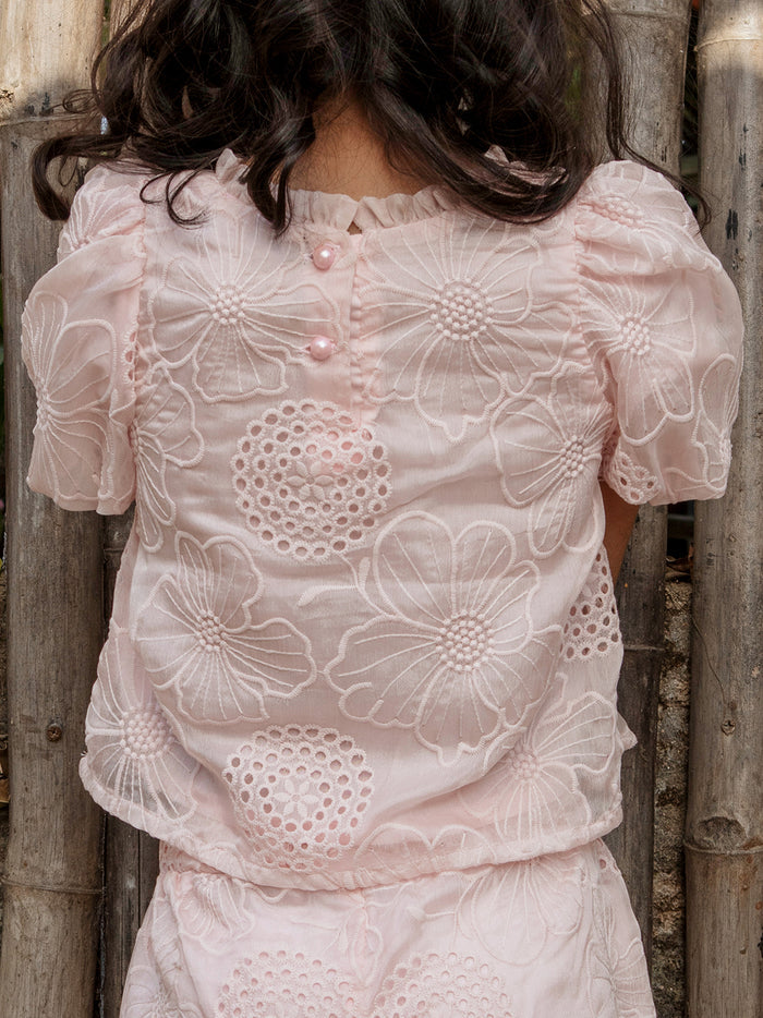 VITAMINS SELF FLORAL EMBROIDERED MATCHING TOP