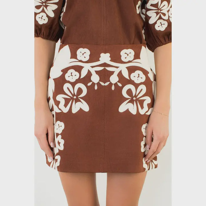 Weekend Escape Brown Suede Skirt