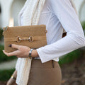 Wellington Wristlet Milk Chocolate Suede Edition
