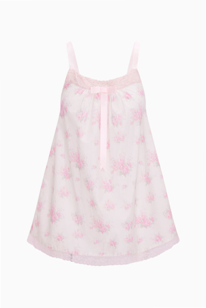 Pink floral dress on a white background