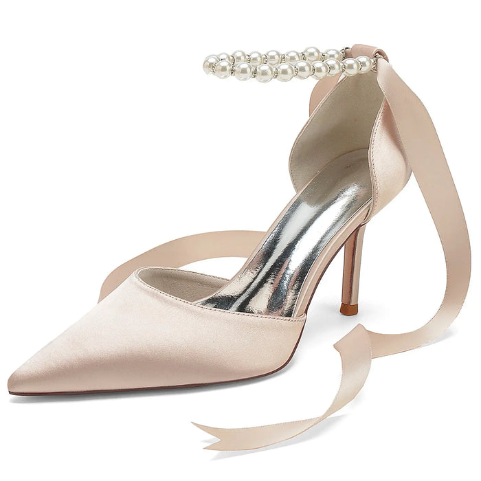 White Pointed Toe High Heels for Wedding & Prom HH029 Sheer Fairy