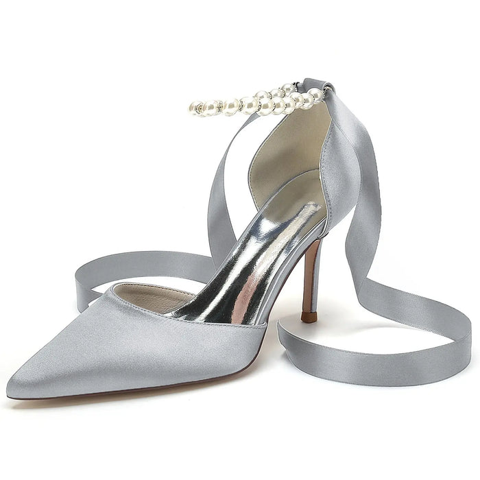White Pointed Toe High Heels for Wedding & Prom HH029 Sheer Fairy